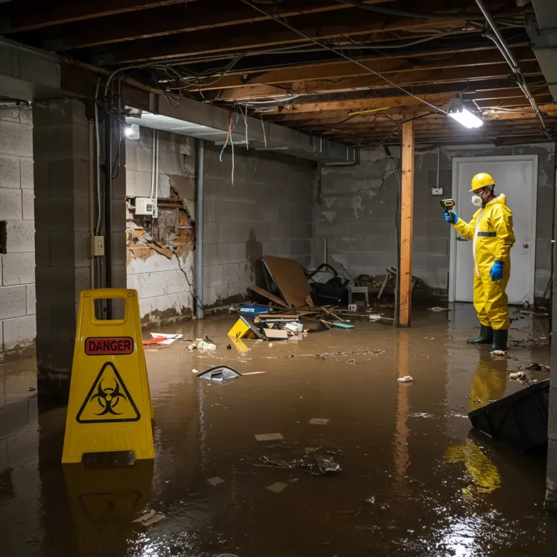 Flooded Basement Electrical Hazard in Rocky Point, NC Property