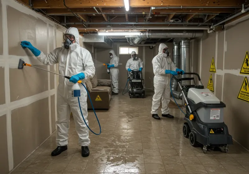 Basement Moisture Removal and Structural Drying process in Rocky Point, NC